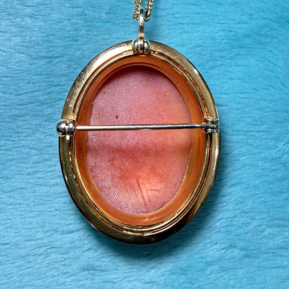 VTG Van Dell 12KT GF Carved Shell Cameo Brooch / Pendant W/Original Box Estate - Picture 9 of 16